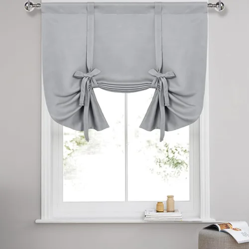 Miniatura 22 de DWCN Cortinas Opacas - Persiana Enrollable con Lazos para Ventana, Aislamiento Térmico, Oscurecimiento de Habitación, Cortinas con Bolsillo