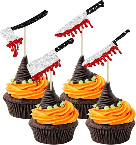 Miniatura 16 de Ephlyn 24 adornos negros para cupcakes con temática de Halloween, baby shower, niños, fiesta de cumpleaños, suministros de decoración de pasteles