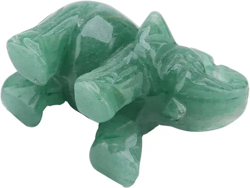 Miniatura 5 de Akozon Figuras de 2 pulgadas de jade tallado de elefante de cristal, decoración del hogar, artículo de mobiliario (turina verde)