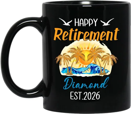 Miniatura 14 de Taza de café negra de jubilación personalizada, Jubilado está bajo nueva gestión, mira a la esposa para más detalles, taza de té de 11 15 onzas