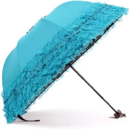 Miniatura 41 de Honeystore Paraguas plegable a prueba de rayos ultravioleta Princess Lace Parasol con cúpula anti-UV