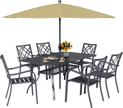 Miniatura 10 de SOLAURA 2 sillas de hierro forjado para patio de 300 libras, sillas de comedor de metal para exteriores, sillas de bistró apilables con reposabrazos