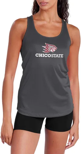 Miniatura 184 de Camiseta deportiva sin mangas oficial de la NCAA Collegiate para mujer, con espalda cruzada, logotipo primario, colección carbón