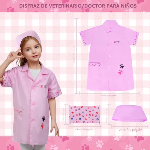 Miniatura 5 de Kit de médico para niñas, juegos de veterinarios para niños, juego de simulación con jaula para mascotas y juguete para gatitos, regalo de juego