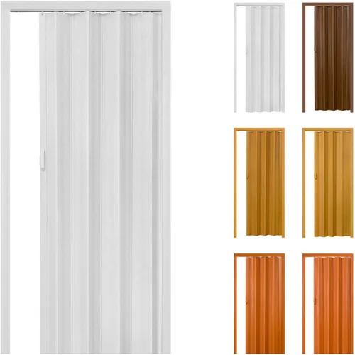 Miniatura 8 de Inicio Puertas de acordeón blancas de 32 x 80 pulgadas para armario, puerta plegable recortable de PVC, puertas plegables compactas, puerta Blanco