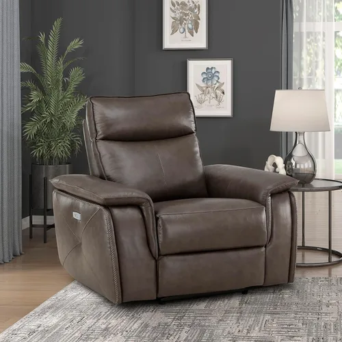 Miniatura 12 de Lexicon Raelynn Power - Sofá reclinable doble, color gris pardo gris topo