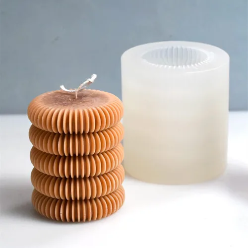 Miniatura 4 de Molde de silicona para velas de rayas de neumáticos, molde de jabón para velas de columna, fondant, molde para hornear pastel de chocolate, molde