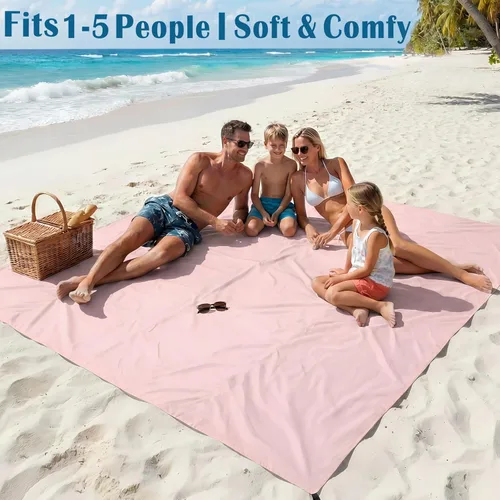 Miniatura 100 de Famstar Beach Blanket Oversized Extra Large 78"X81"/10'X9',Waterproof Sandproof Beach Blanket 2-8 Adults Lightweight Durable for Travel Camping