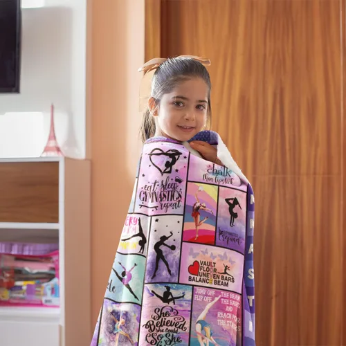 Miniatura 5 de Mosslink Manta para niños y amantes de la gimnasia, regalos de gimnasta para niñas, adolescentes y mujeres, regalos de cumpleaños para gimnasta