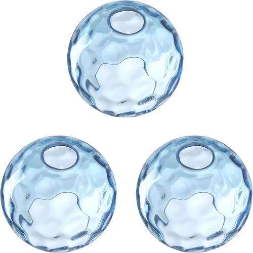 Miniatura 12 de Lámpara colgante de barra de vidrio azul con textura de 6.3 pulgadas, paquete de 3 lámparas colgantes de techo con acabado negro, moderna casa