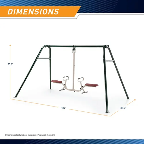 Miniatura 2 de Gym Dandy Tilt-A-Swing - Juego de columpios para niños, giros de 360 grados, rotación multidireccional, juego de columpios para patio trasero