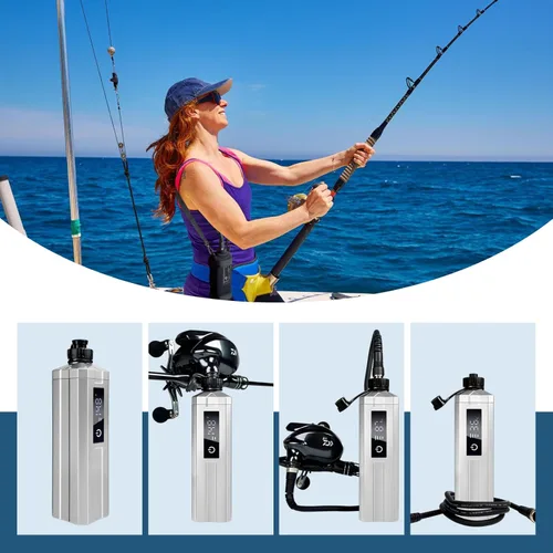 Miniatura 7 de Super Mini batería de carrete de pesca eléctrica. último modelo con pantalla LED digital. Compatible con carretes eléctricos Daiwa y Shimano.