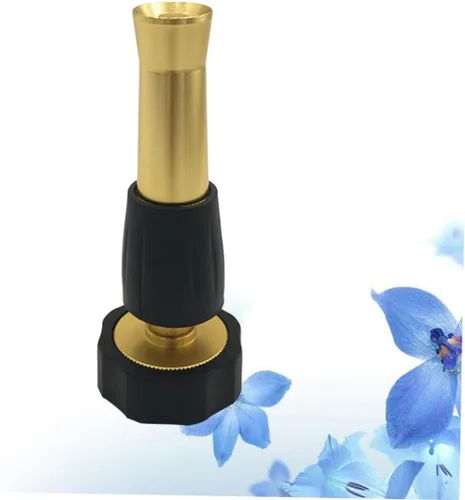 Miniatura 5 de Yardwe Boquilla de manguera ajustable de latón resistente de 3/4 pulgadas para riego de jardín, césped, limpieza de automóviles, lavado de ventanas