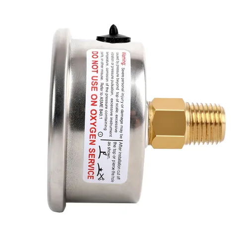 Miniatura 7 de Manómetro de baja presión relleno de glicerina 60psi/4bar, caja de acero inoxidable, construcción interior de latón, esfera de 2-1/2", conexión