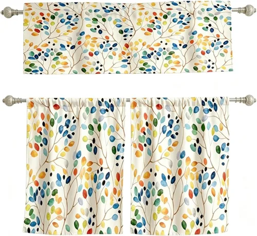 Miniatura 39 de Cortinas de cocina de estilo granja occidental con bolsillo para cortinero, pequeñas y cortas, estilo café rústico, cabaña, puerta de granero
