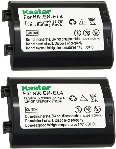 Miniatura 5 de Kastar Paquete de 1 batería EN-EL4a de 11.1 V 3200 mAh de repuesto para cámara Nikon D2X, cámara Nikon D3, D3S, cámara D3X, cámara Nikon F6, Nikon