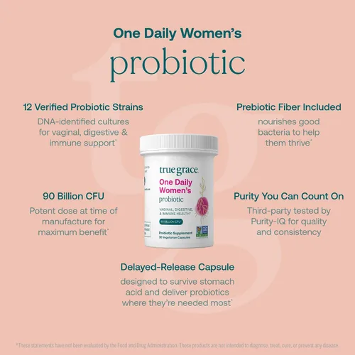 Miniatura 5 de True Grace One Daily Multivitamínico para mujer (30 tabletas veganas) y un probiótico diario para mujer (30 cápsulas vegetarianas), sin gluten, sin