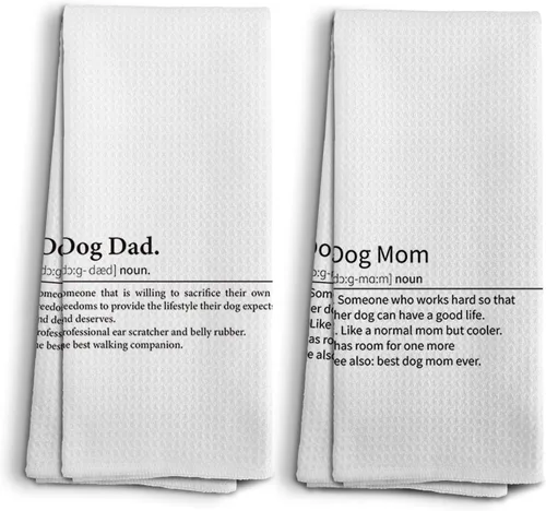 Miniatura 20 de Toallas de cocina y paños de cocina de perro Doberman con purpurina, regalos de mamá de perro Doberman con purpurina para mujeres, juego de 2, 16×24