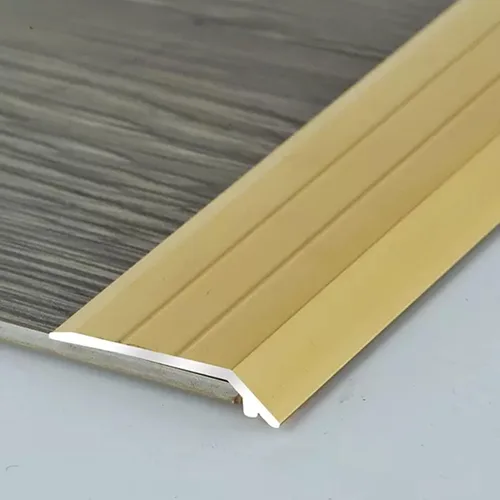 Miniatura 3 de Tira de puerta de transición para escalones de puerta, rampa de entrada de metal de 1.0 in, borde de alfombra estrecha, color dorado, umbral bajo