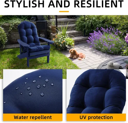 Miniatura 6 de FILUXE - Cojín para silla Adirondack y mecedora, cojines de patio de respaldo alto - Almohada acolchada sólida impermeable, almohadones