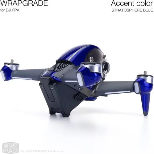 Miniatura 5 de WRAPGRADE Skin compatible con DJI FPV Color de acento (azul estratosfera)