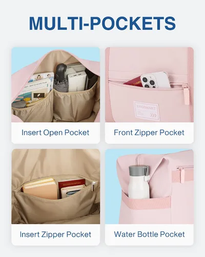 Miniatura 3 de BAGSMART Bolsa de viaje, rosa-2 piezas, Bolsa de viaje