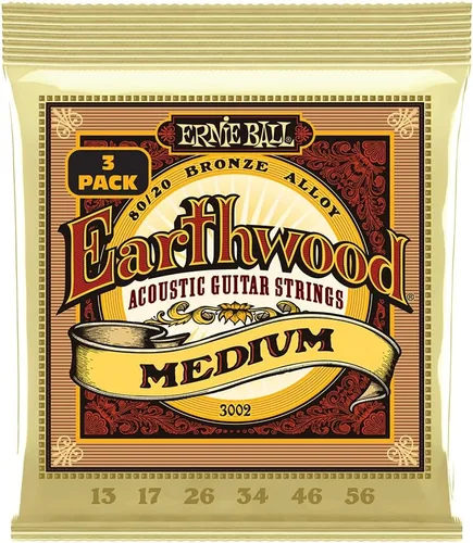 Miniatura 10 de Ernie Ball - Cuerdas personalizadas para guitarra acústica Earthwood de bronce 80/20, calibre medio, calibre 12.5-56 (P02005) (Paquete de 2)