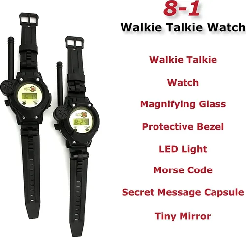 Miniatura 9 de SpyX / Spy Wrist Talkies. 8-1 Walkie Talkies multifuncional Toy Spy Watch para niños. Reloj espía de radio bidireccional manos libres para agente