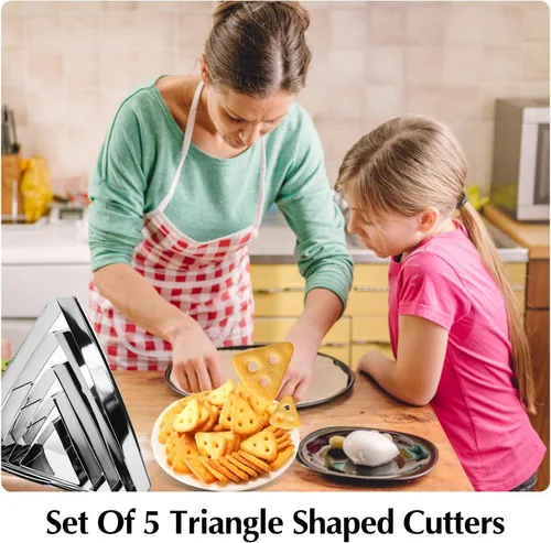 Miniatura 4 de SK Juego de cortador de galletas con forma de triángulo, acero inoxidable, 5 piezas, pequeño (2.7 pulgadas)