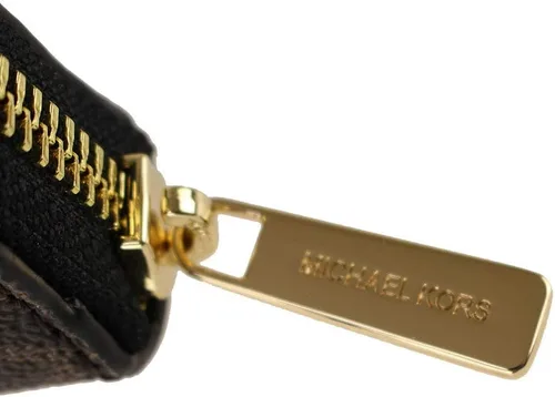 Miniatura 5 de Michael Kors Jet Set - Estuche para tarjetas con cremallera y logotipo de viaje MarrónNegro