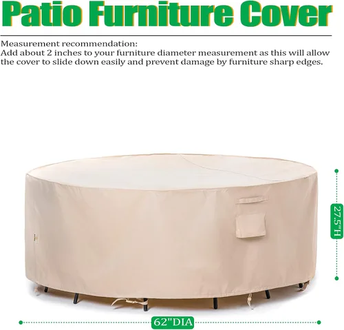 Miniatura 2 de F&J Outdoors Fundas para muebles de patio, impermeables, resistentes a los rayos UV, tela antidesgarros, cubierta para mesa de exterior, cubierta