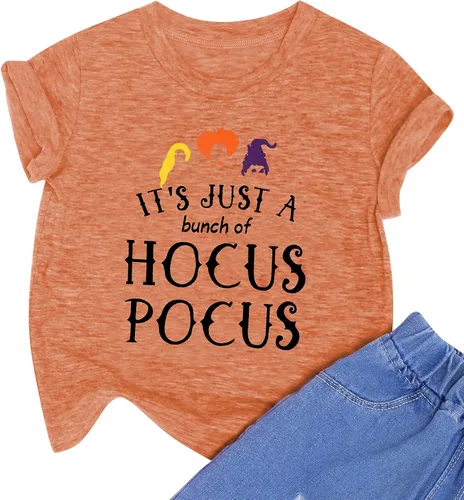 Miniatura 2 de LAZYCHILD It's Just A Bunch of Hocus Pocus - Camiseta de Halloween para niños y niñas, Sanderson Sister Graphic Shirt