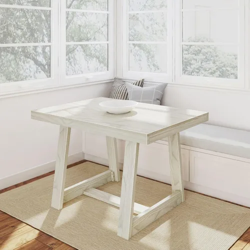 Miniatura 20 de Plank+Beam Mesa de Comedor Estilo Granja de 72 Pulgadas, Mesa de Cocina Rústica de Madera Maciza, Mesa Rectangular Grande de Madera para Comedor