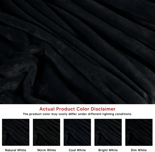 Miniatura 4 de Utopia Bedding Manta de forro polar negro, tamaño individual, ligera, mullida, suave, antiestática de microfibra (60 x 80 pulgadas)