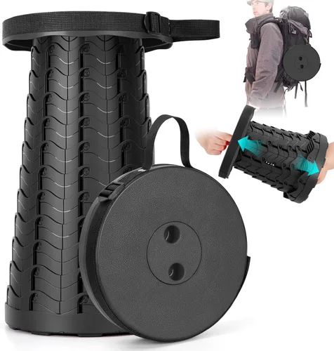 Qiguet Taburete plegable, silla plegable, silla portátil mejorada con capacidad de carga de 400 libras, taburete portátil para camping, pesca,
