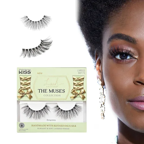 Miniatura 12 de KISS Las Musas, Pestañas Postizas, 'Noblesse', 12mm, Incluye 1 Par, Fácil de Aplicar, Racimos de Pestañas Reutilizables