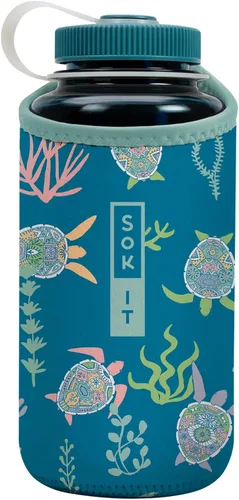 Miniatura 48 de Sok It BotlSok Funda para botella de agua con cubierta de neopreno aislante (Floral abstracto, se ajusta a CamelBak o Nalgene de 12 onzas)