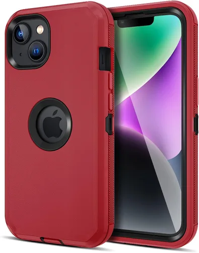 Miniatura 25 de Jiunai Funda para iPhone 14 Plus a Prueba de Golpes Antipolvo Protección de Servicio Pesado Protectora Antiarañazos de Doble Capa Resistente Rugosa