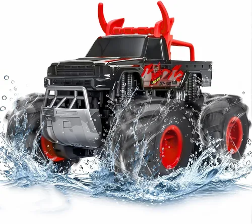 Juguetes de Camión Monstruo Impermeable 1:16 Autos RC, Camión de Control Remoto 2.4GHz para Niños de 8,9,10,11,12 Años, 4WD Todo Terreno con Luces
