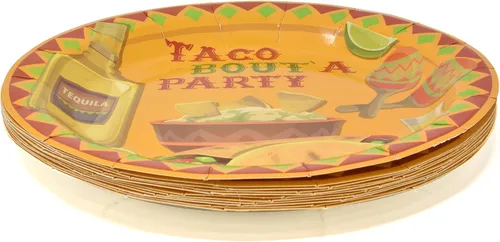 Miniatura 3 de Gift Boutique - El juego de fiesta de tacos sirve 24, incluye platos llanos de 9 pulgadas, platos de postre de 7 pulgadas, tazas de 9 onzas