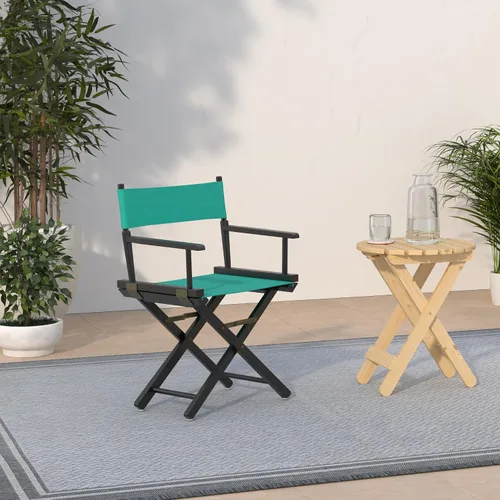 Miniatura 2 de Casual Home - Silla de director de 18.0 in, marco negro con lona verde azulado