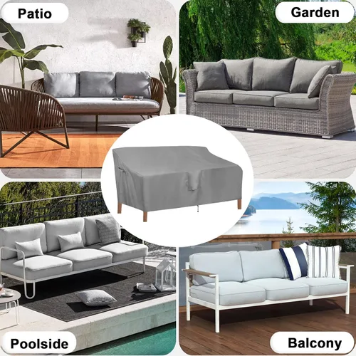 Miniatura 8 de OutdoorLines Funda impermeable para sofá de 3 plazas para patio al aire libre, resistente a los rayos UV, fundas para muebles de patio, resistentes