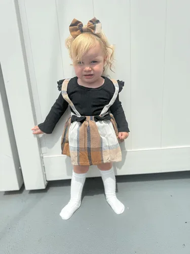 Miniatura 108 de Unutiylo Ropa de bebé recién nacida prematura con tirantes, traje de otoño e invierno, traje de manga larga con volantes