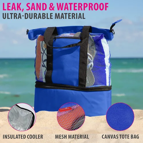 Miniatura 3 de Odyseaco Bolsa de playa impermeable con hielera Bolsas de playa para mujer Vacaciones Beach Essentials Bolsa de piscina y bolsa de playa de malla