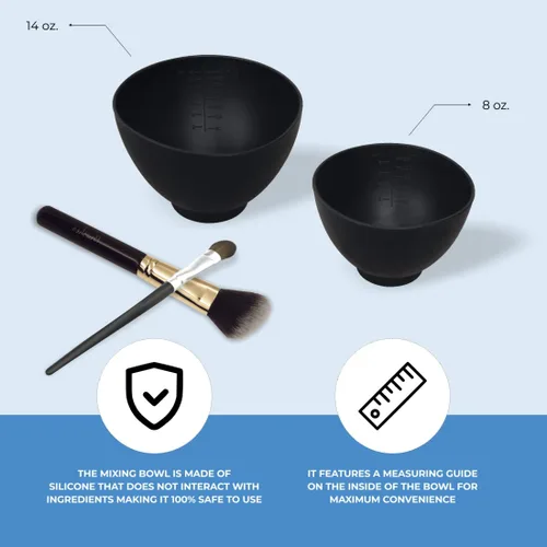 Miniatura 6 de ForPro Professional Collection Cuenco de silicona para mezclar, negro, flexible, inodoro, para mezclar tratamientos faciales, masajes, cuerpo