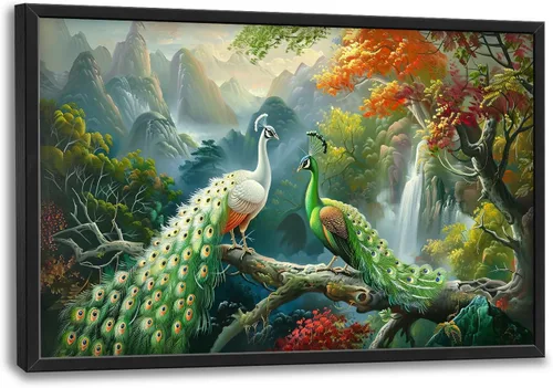 Miniatura 21 de Arte de pared grande de soldado para sala de estar, bandera patriótica de Estados Unidos, decoración en lienzo con marco militar, impresiones