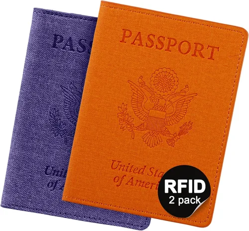 Miniatura 17 de Funda para pasaporte de vacunación, Azul 2PK