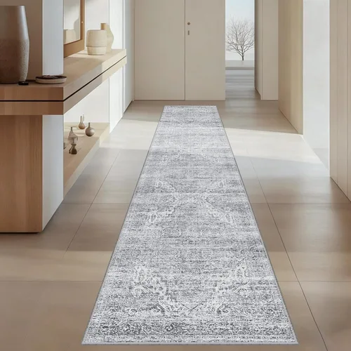 Miniatura 77 de Alfombras para pasillos antideslizantes 2x8, alfombra de pasillo moderna lavable para entrada, alfombra de piso suave resistente a manchas para Gris