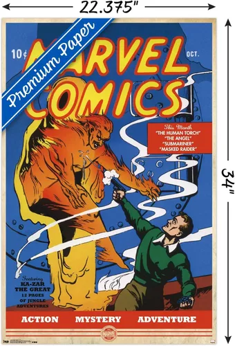 Miniatura 3 de Trends International Marvel Comics - Póster de pared de The Very First Marvel Comics #1, 22.375 x 34 pulgadas, versión premium sin marco