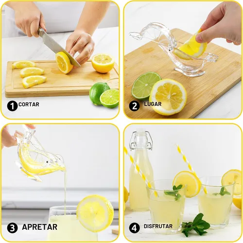 Miniatura 5 de Zulay Kitchen Exprimidor de limón de pájaro – Easy Bird Exprimidor de limón con boquilla de vertido – Prensa de cítricos de plástico duradero